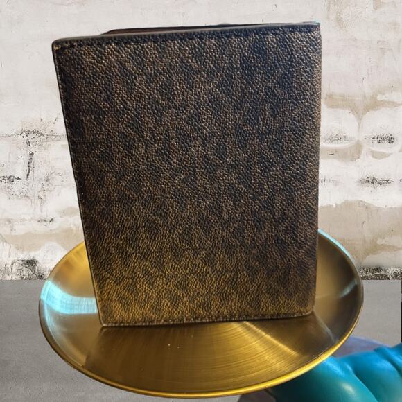 Michael Kors Signature Brown Logo Passport Holder - Picture 4 of 6